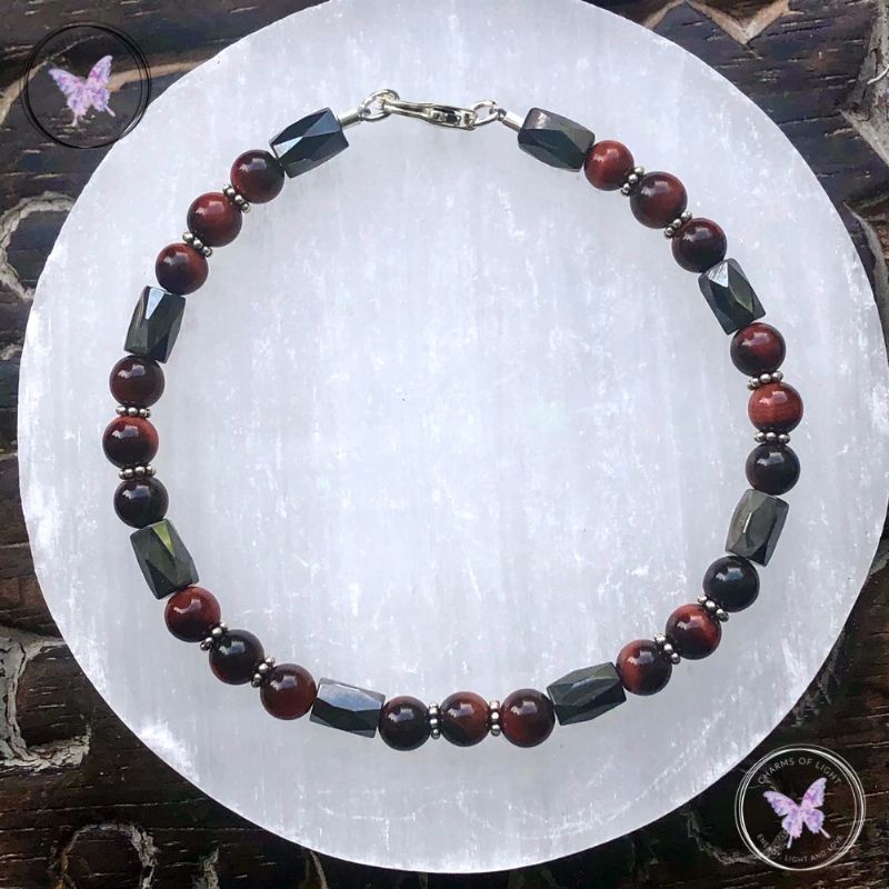 Men’s Red Tiger Eye & Magnetite Bracelet